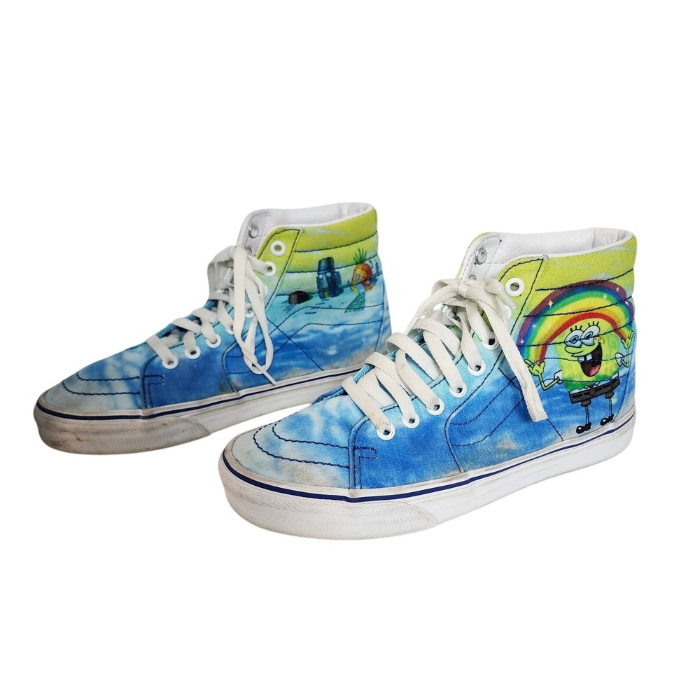 Vans Sk8-Hi SpongeBob Imagination Rainbow Tie Dye Sneakers Womens 8 Skater Y2K